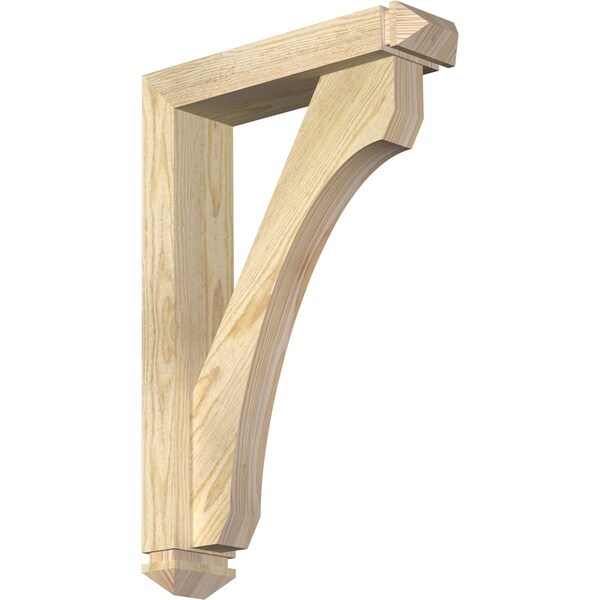 Ekena Millwork Legacy Arts and Crafts Rough Sawn Bracket w/ Offset Brace, Douglas Fir, 4"W x 16"D x 24"H BKT0402X16X24LEC03RDF - main